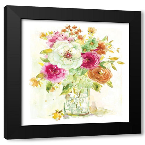 Garden Jar 5 Black Modern Wood Framed Art Print with Double Matting by Franklin, Elizabeth