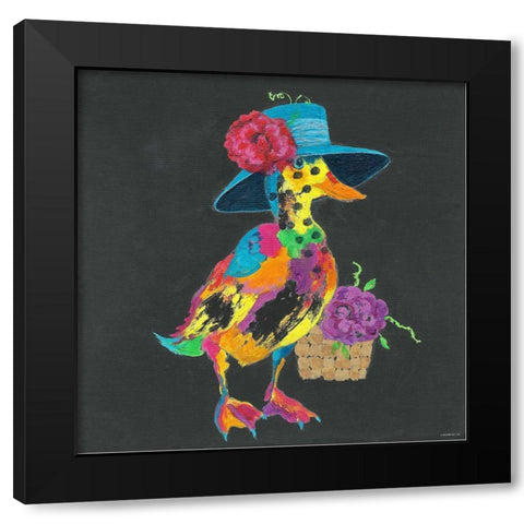 Duck IN DARK GRAY Black Modern Wood Framed Art Print by TBS