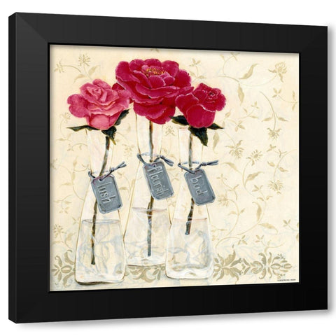 Inspired Pink Black Modern Wood Framed Art Print by Boem, O.