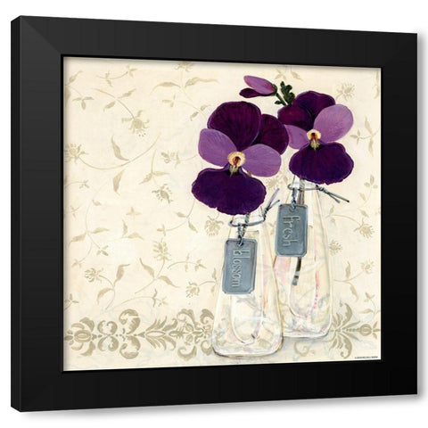 Inspired Purple Black Modern Wood Framed Art Print with Double Matting by Boem, O.