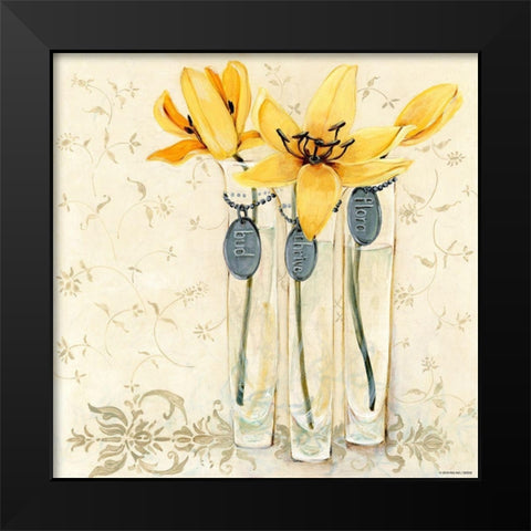 Inspired Yellow Black Modern Wood Framed Art Print by Boem, O.