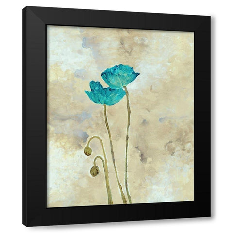 Tealqoise Flowers 1 Black Modern Wood Framed Art Print by Henry, E.