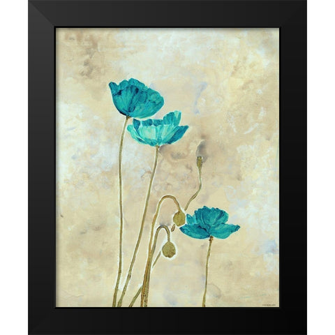 Tealqoise Flowers 2 Black Modern Wood Framed Art Print by Henry, E.