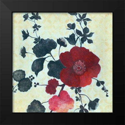 Japanese Blossoms 1 Black Modern Wood Framed Art Print by Summers, Elle