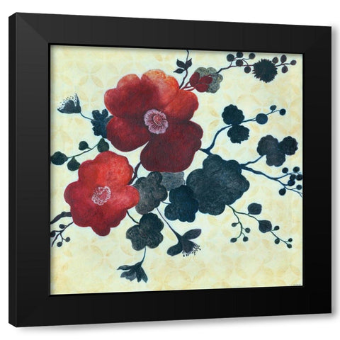 Japanese Blossoms 2 Black Modern Wood Framed Art Print with Double Matting by Summers, Elle