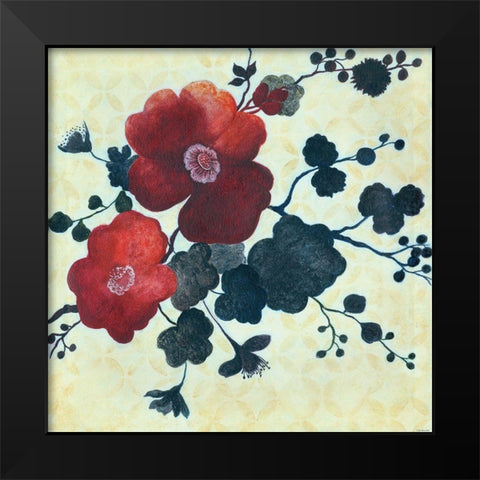 Japanese Blossoms 2 Black Modern Wood Framed Art Print by Summers, Elle