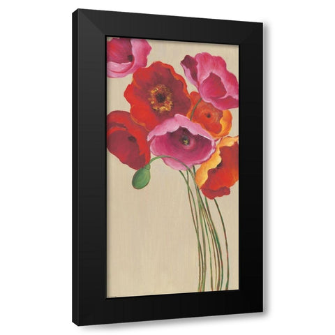 Tall Poppies 2 Black Modern Wood Framed Art Print with Double Matting by Summers, Elle