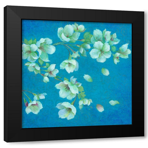 Cherry Blossom 1 Black Modern Wood Framed Art Print by TBS