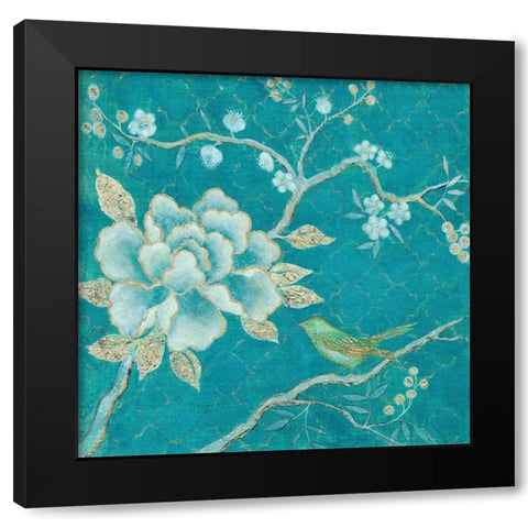 Birds and Blossoms 2 Black Modern Wood Framed Art Print with Double Matting by Summers, Elle
