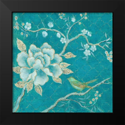 Birds and Blossoms 2 Black Modern Wood Framed Art Print by Summers, Elle