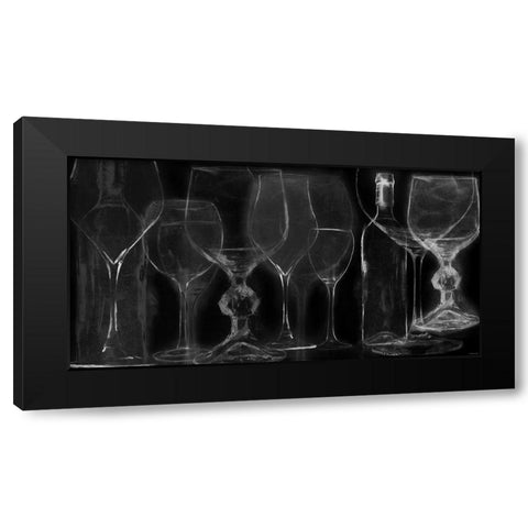 Wine Glasses 2 Black Modern Wood Framed Art Print with Double Matting by Sokol-Hohne