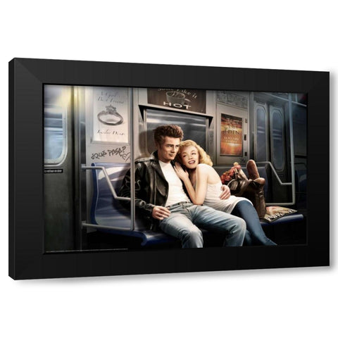 Subway Black Modern Wood Framed Art Print by Brando, JJ