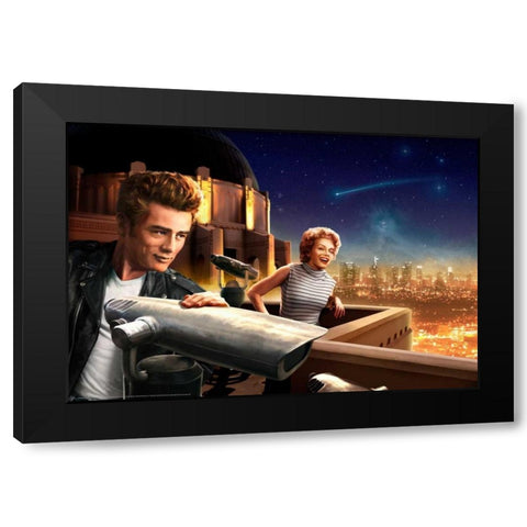 Starry Night Black Modern Wood Framed Art Print with Double Matting by Brando, JJ