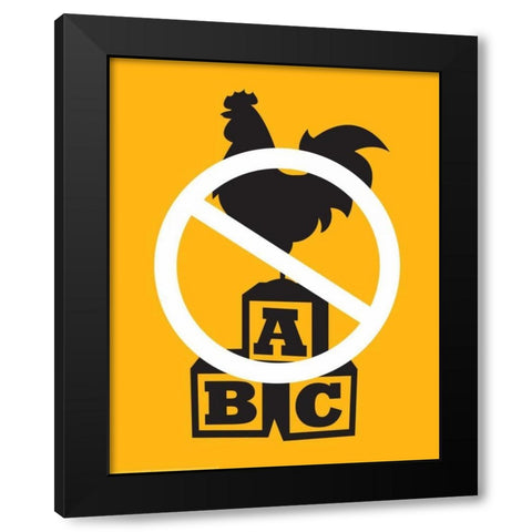 Cock Block Black Modern Wood Framed Art Print with Double Matting by Brando, JJ