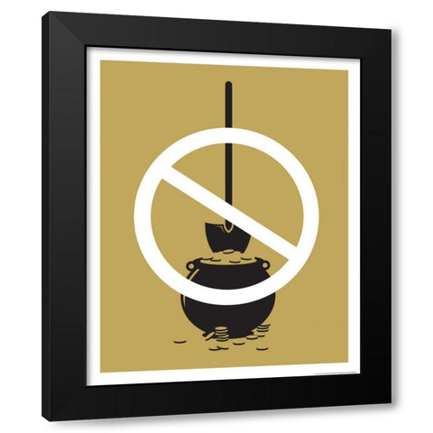 No Gold Digger Black Modern Wood Framed Art Print with Double Matting by Brando, JJ