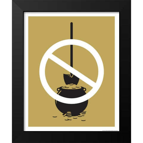 No Gold Digger Black Modern Wood Framed Art Print by Brando, JJ