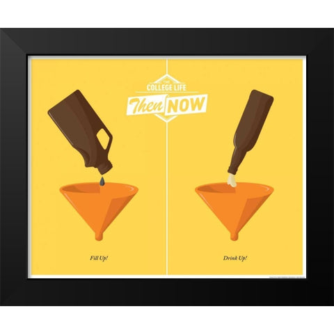 Drink Up Black Modern Wood Framed Art Print by Brando, JJ