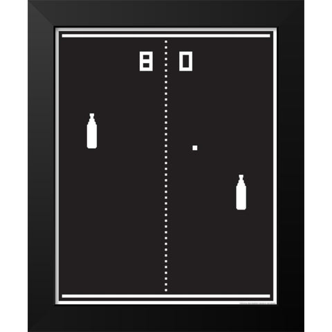 New Pong Black Modern Wood Framed Art Print by Brando, JJ