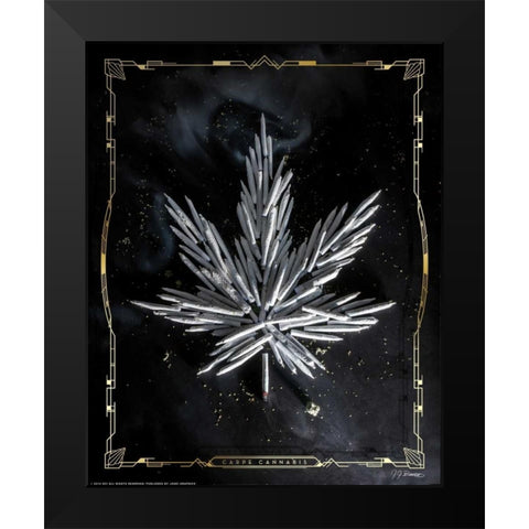 Carpe Cannabis Black Modern Wood Framed Art Print by Brando, JJ