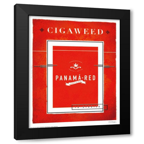 Panama Red Black Modern Wood Framed Art Print by Brando, JJ