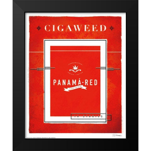 Panama Red Black Modern Wood Framed Art Print by Brando, JJ