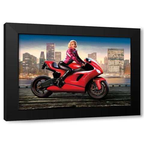 Marilyns Ride Black Modern Wood Framed Art Print by Brando, JJ
