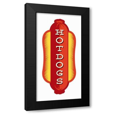 Hotdogs In White Black Modern Wood Framed Art Print by Brando, JJ