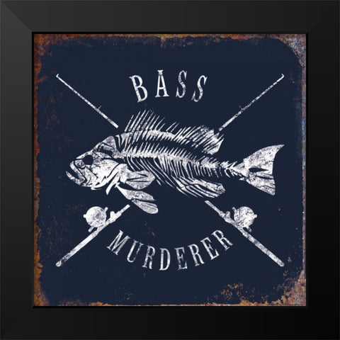 Bass Murderer Black Modern Wood Framed Art Print by Brando, JJ