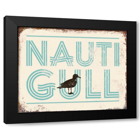 Nautigull Black Modern Wood Framed Art Print with Double Matting by Brando, JJ
