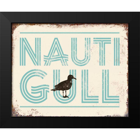 Nautigull Black Modern Wood Framed Art Print by Brando, JJ