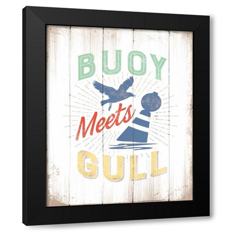 Buoy Meets Gull Black Modern Wood Framed Art Print by Brando, JJ