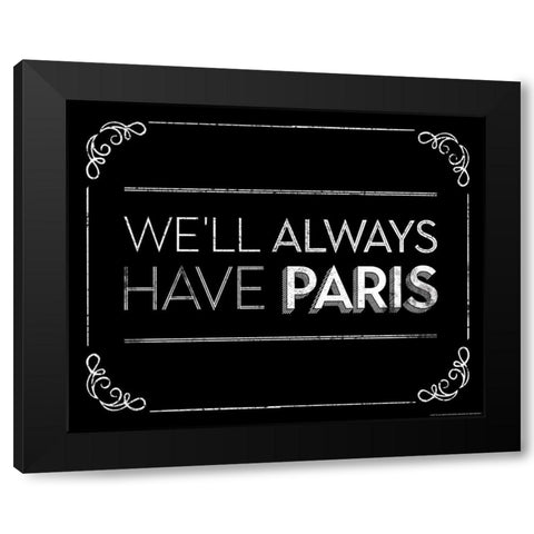 Have Paris Black Modern Wood Framed Art Print with Double Matting by Brando, JJ