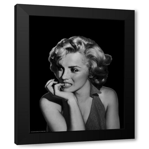 The Thinker - Marilyn Monroe Black Modern Wood Framed Art Print by Michael, Jerry