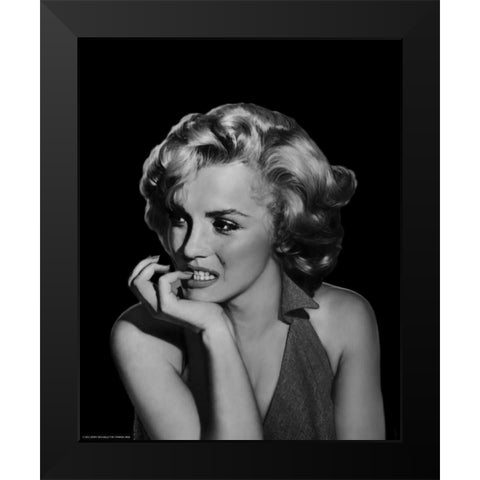 The Thinker - Marilyn Monroe Black Modern Wood Framed Art Print by Michael, Jerry