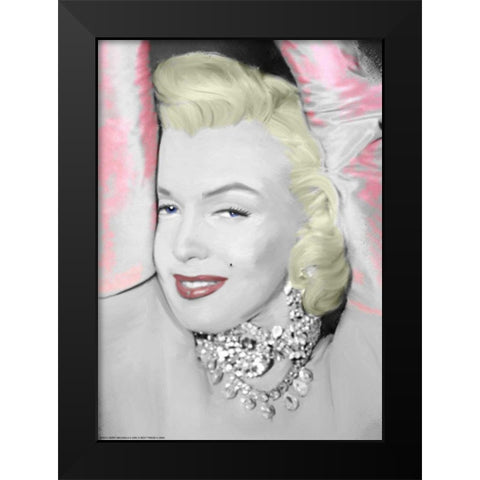 Diamonds are a Girls Best Friend Black Modern Wood Framed Art Print by Michael, Jerry