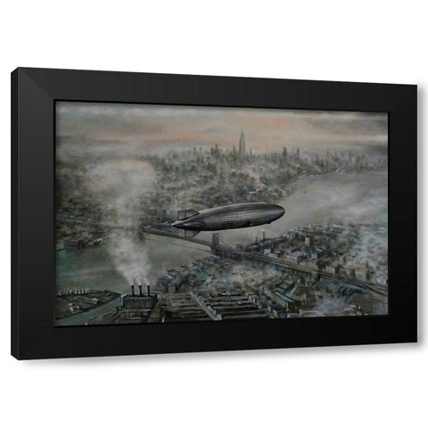 Zeppelin Black Modern Wood Framed Art Print by Gipe, L.