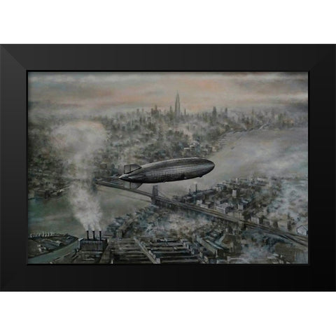 Zeppelin Black Modern Wood Framed Art Print by Gipe, L.