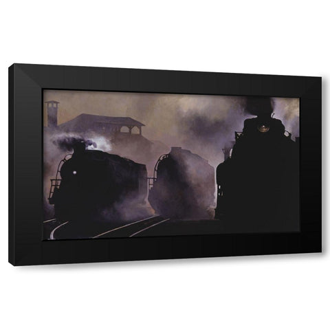 Power Of Three Black Modern Wood Framed Art Print by Gipe, L.