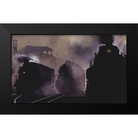 Power Of Three Black Modern Wood Framed Art Print by Gipe, L.