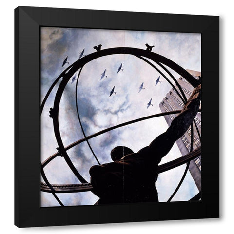 Atlas Black Modern Wood Framed Art Print with Double Matting by Gipe, L.