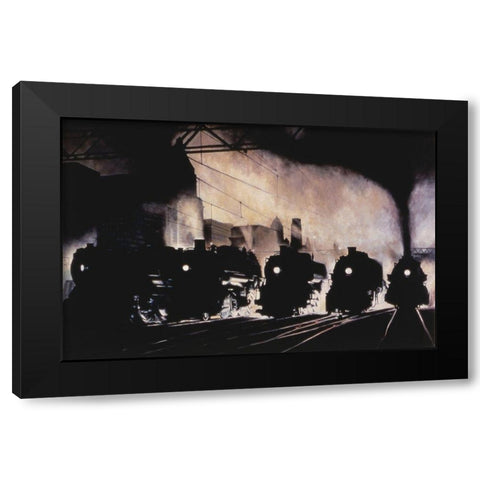 Departing Black Modern Wood Framed Art Print by Gipe, L.