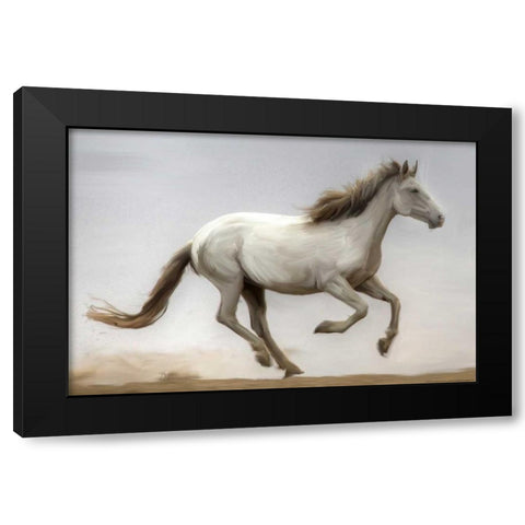 Against The Wind Black Modern Wood Framed Art Print by Linden, Sally