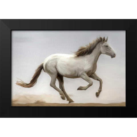 Against The Wind Black Modern Wood Framed Art Print by Linden, Sally