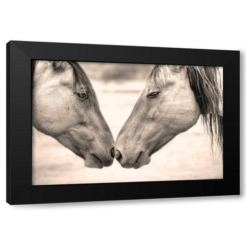 Best Friends Black Modern Wood Framed Art Print by Linden, Sally