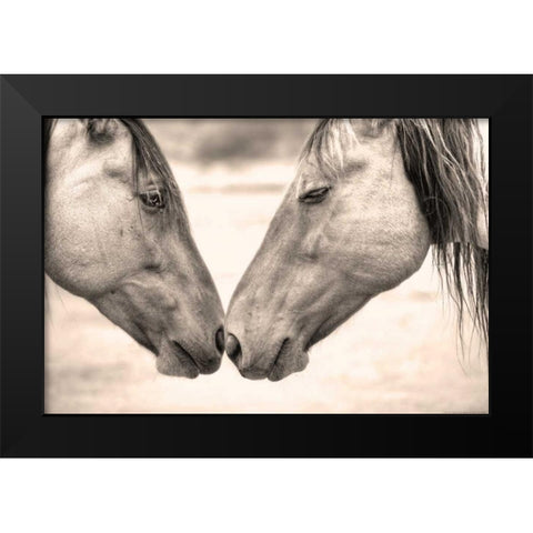 Best Friends Black Modern Wood Framed Art Print by Linden, Sally