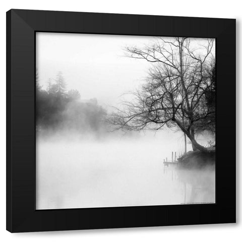 Fog On The Lake 1 Black Modern Wood Framed Art Print with Double Matting by Linden, Sally