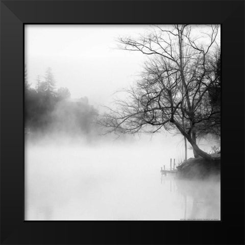 Fog On The Lake 1 Black Modern Wood Framed Art Print by Linden, Sally