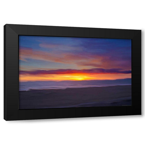 Ocean 9 Black Modern Wood Framed Art Print with Double Matting by Linden, Sally