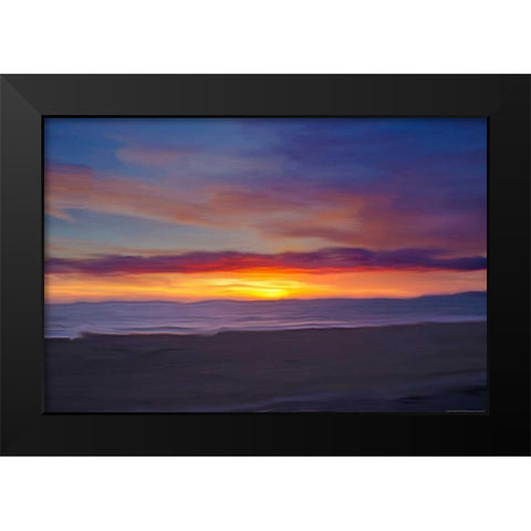 Ocean 9 Black Modern Wood Framed Art Print by Linden, Sally