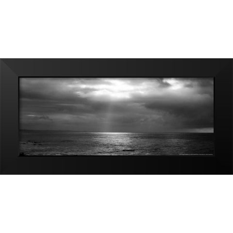 Sunbeam Black Modern Wood Framed Art Print by Linden, Sally